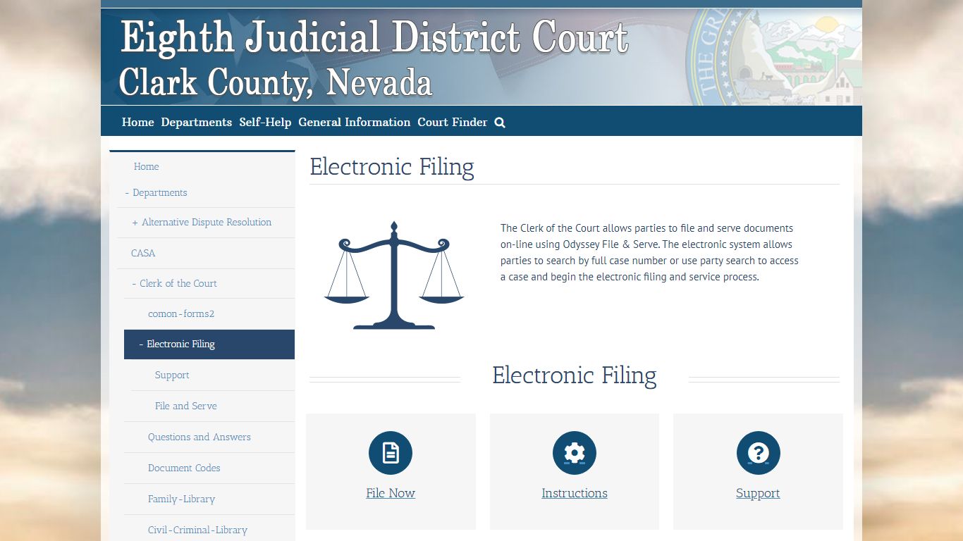 Electronic Filing – Eighth Judicial District Court